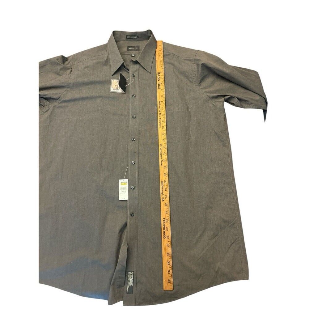 Alexander Lloyd Mens Shirt 18.5 35/36 Dark Gray Long Sleeve Casual Male Big Tall - Picture 3 of 10